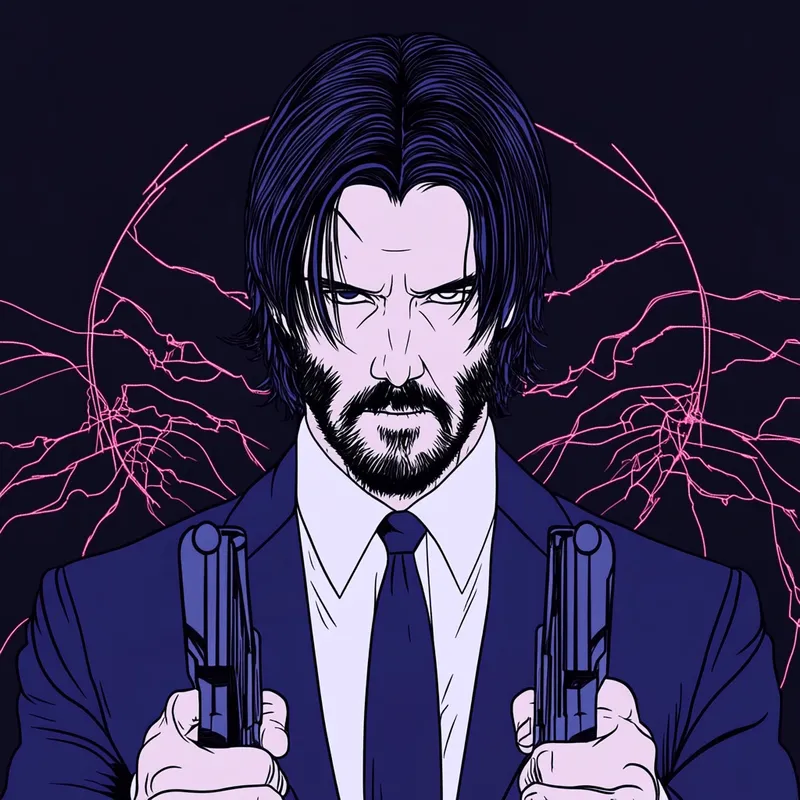 john wick  --sref 853849143  --sref 4285671926