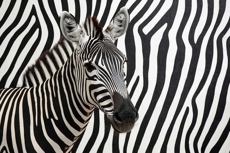 a zebra with zebra background  --sref 554020177