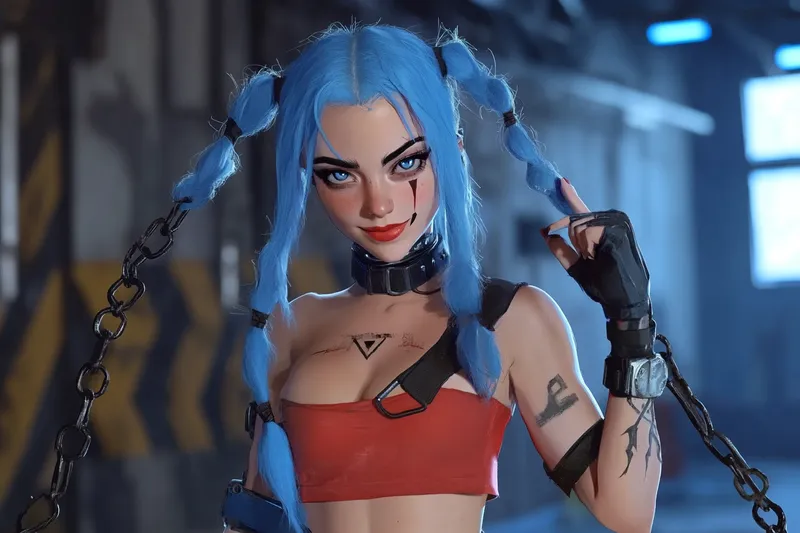 Jinx from Arcane  --sref 558074124  --sref 4263075813  --sref 4128280175  --sref 500522493