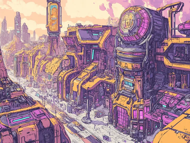 futuristic city  --sref 11854