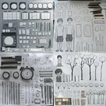 {absurdres, knolling} --sref 06811 --sw 1000 --v 6.1