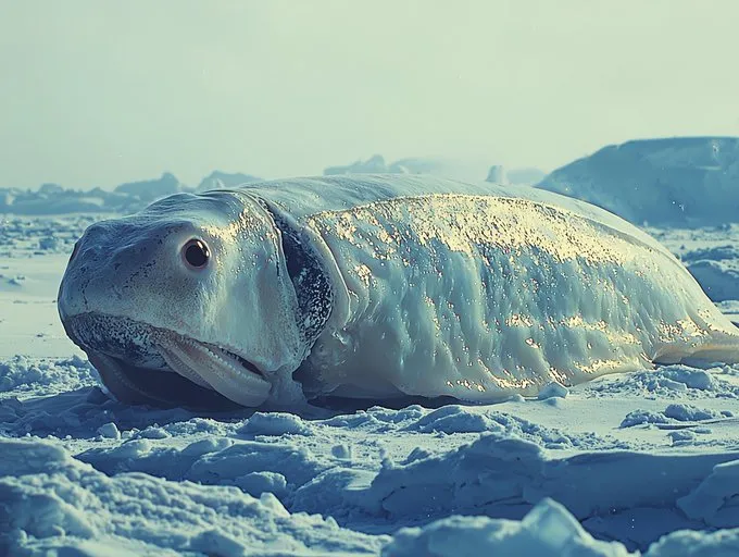 Cinematic Leica photo of a giant squid hidden in the icy landscape of Antarctica, with cool white and gray tones highlighting the subtle, hidden presence --style raw --sref 1491133487 --q 2 --s 750 --ar 4:3 #midjourney61 #AIart #LeicaAntarcticaAI