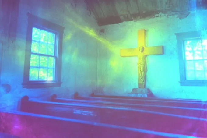 Interesting style!

ruined crucifix in a white rural church. Vintage film photography, chromatic aberration, lens distortion --sref 2273242584 --style raw --sw 200 --ar 3:2 --s 250 --w 5