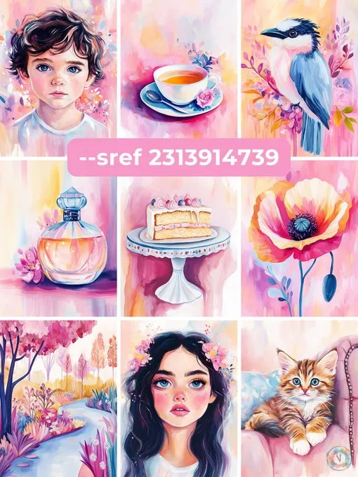 Midjourney --sref 2313914739

Watercolor Fantasy Realism.

Dreamy hues, soft blends, whimsical atmosphere, delicate brushstrokes, pastel tones, fluid shapes, ethereal softness, vivid contrast, light elegance, surreal but grounded, luminous detail.

Prompt in Alt. #PromptShare