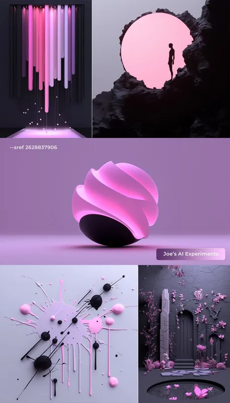 Midjourney Style Reference   

--sref 2628837906

"1 for the Pink".   Minimalism with pinks and blacks, it really likes butterflies.  It also do very cool things with modern design, 3D shapes, and abstract work.

Credit:  @DavidTSprouse 

Check David out 
He's making really