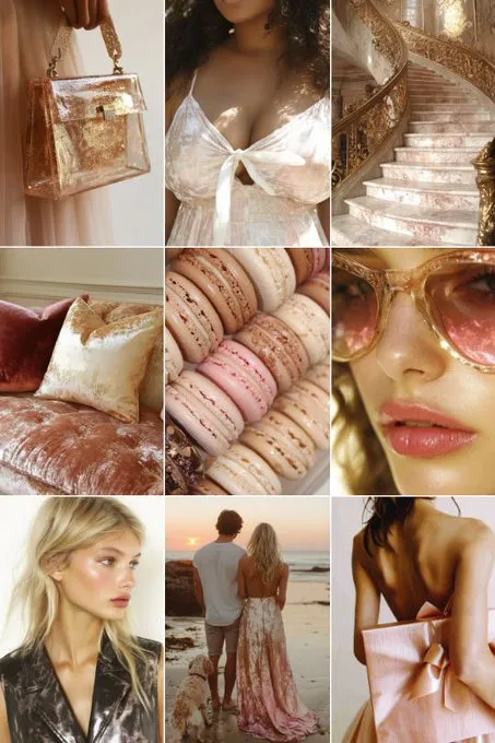 --sref 3571266674 - Regency Era Inspired  / Pink Peach Crushed Velvet / Worn Out and Floral Textures / Feminine, Gentle, Vintage / Romantic, Feminine, Melancholic - A favorite of mine. Works wonders with more specific and intentional prompts, adds texture, color, mood aesthetic.