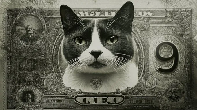 Id like the world to use this currency please.

Currency Surrealism – A blend of monetary design with surreal, unexpected elements.

--sref 3756974871 --ar 16:9

#midjourneyV61 
#CatsLover