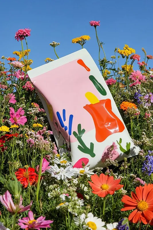 This sref blend is perfect for creating colorful scenes for mockups!

Here's the prompt structure:

close up product photography of [a white aluminium can] mockup laying [in a pile of flowers], [sky] background --ar 2:3 --sref 484604415::3 57040263::4 1597909873 3342654963::2 --p